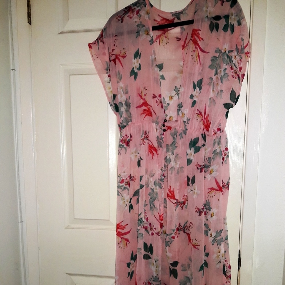 Pink Flower Summer Cover up